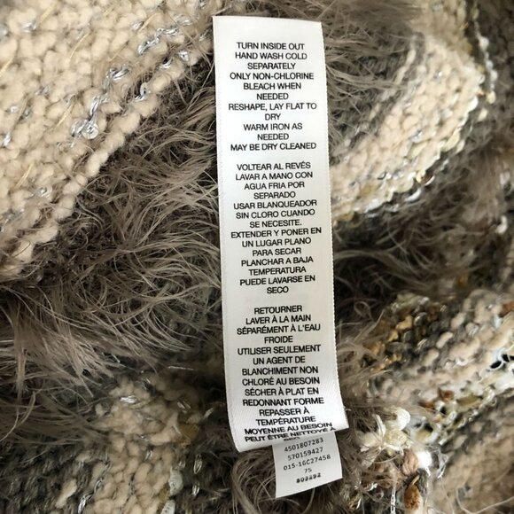 Chico’s Wool Blend Sequined Multi-Textured Greta Cardigan Size 2 Sweater - Picture 7 of 7